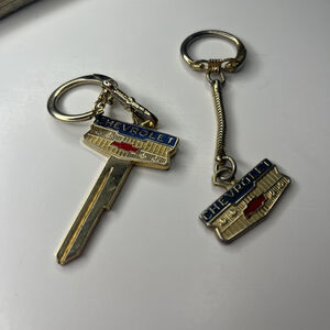 Vintage Chevrolet key chains-Gold Tone Set Of 2-made In Hong Kong/Japan